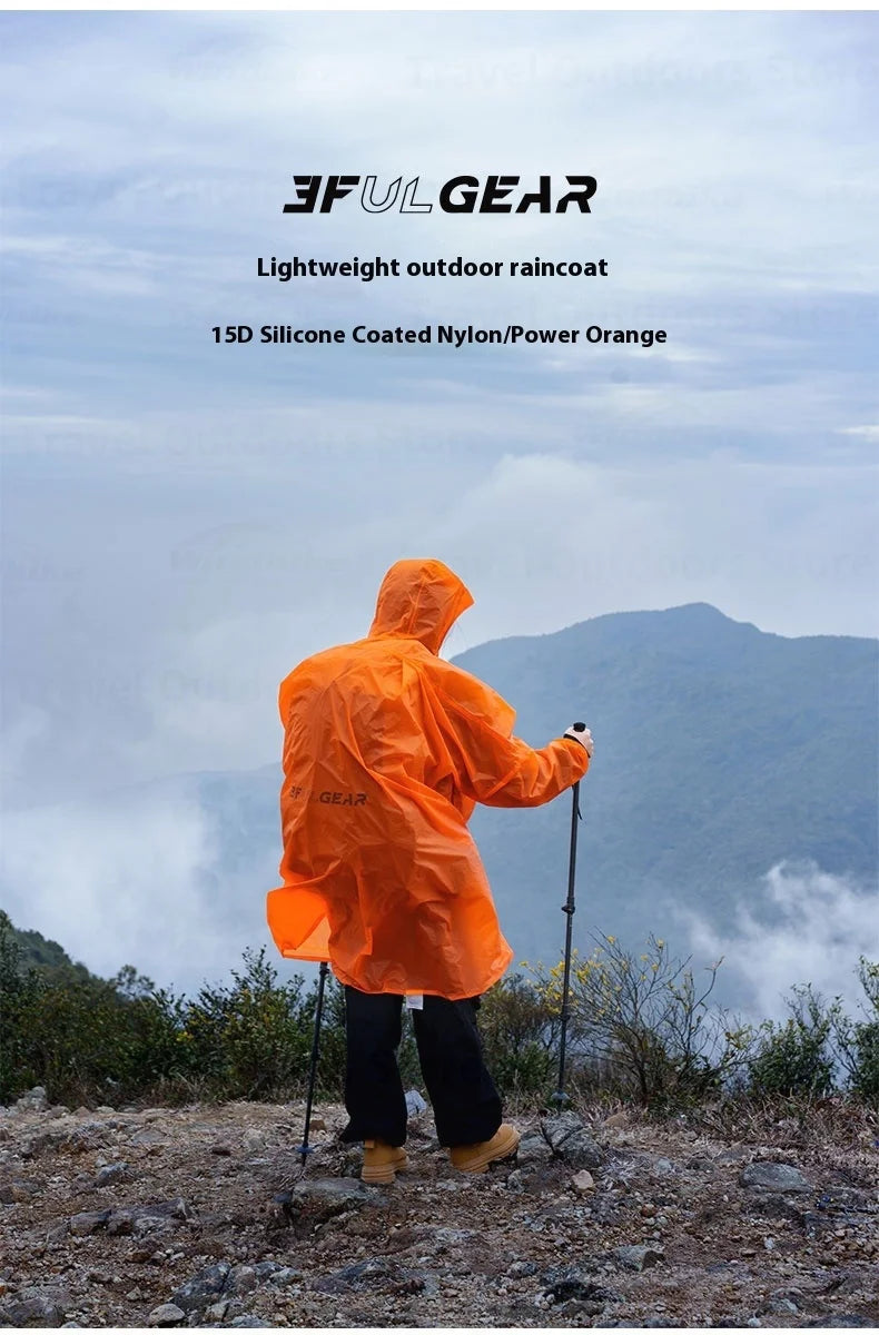 3F UL GEAR Sleeve Raincoat Lightweight Windproof and Waterproof PU5000mm 3D Silicon Coating Fabric About 180g Nylon Polyester