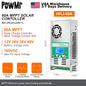 PowMr USA 60A MPPT Solar Charge Controller Can Parallel 12PC Charging 12V 24V 36V 48V LifePo4 Battery Max 160VDC Solar Panel