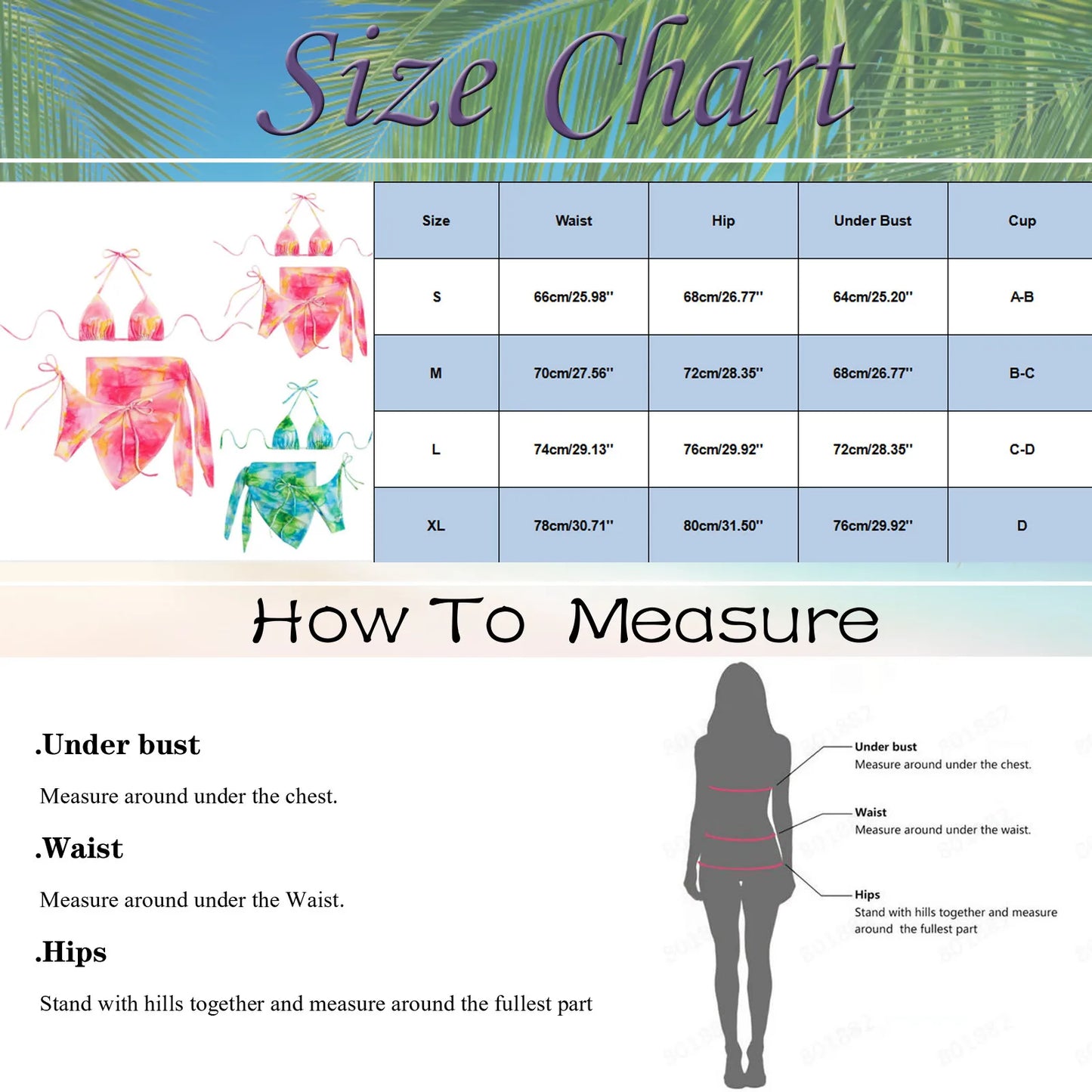 Sexy Three Pieces Bikini Set Women Summer Bikini With Sarong Skirt Solid Color Triangle Cup Tie Up Female Swimwear Swimming Suit