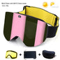 Ski Goggles with Magnetic Double Layer Yellow Lens Skiing Anti-fog UV400 Snowboard Goggles Men Women Ski Glasses Eyewear Set