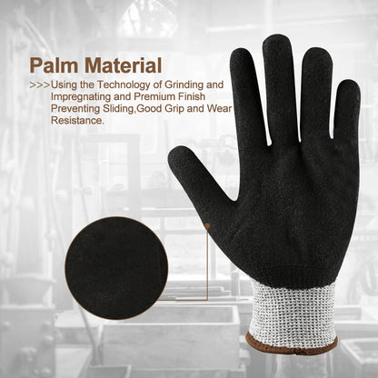 Level 5 Cut Resistant Gloves 3D Comfort Stretch Fit  Washable Anti-cut Protective Gloves for Construction Gardening