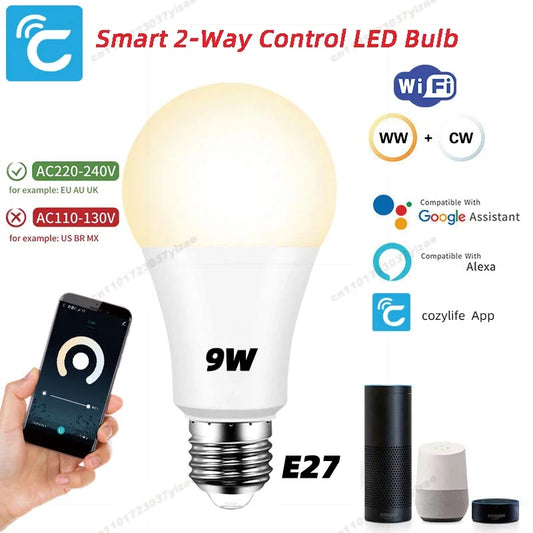 Cozylife Wifi Smart Light Bulb LED CW Lamp 110V 220V Smart Light Bulbs LedLamps For Google Alexa Alice Voice Control Cold War