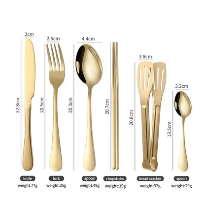 11 Pcs/lot Picnic Tableware Kit Portable Stainless Steel Knife Fork Spoon Plate Cutlery Set Outdoor Travel Camping Equipment