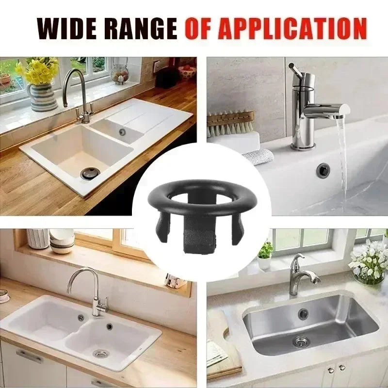 24/1Pcs Faucet Wash Basin Overflow Ring Sink Overflow Cover Home Kitchen Bathroom Basin Trim Bath Sink Round Hollow Ring Plug