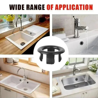 24/1Pcs Faucet Wash Basin Overflow Ring Sink Overflow Cover Home Kitchen Bathroom Basin Trim Bath Sink Round Hollow Ring Plug