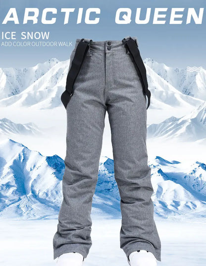 Cheap Women's and Men's Ice Snow Pants Outdoor Snowboarding Clothing Strap Trousers Skiing Suit Wear 10K Waterproof