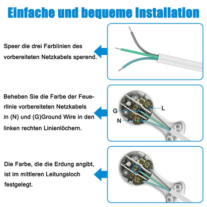 4pcs Male Female Connector EU Power Plug Replacement Rewireable Schuko Adapter Electeical Socket Extension Cable French German