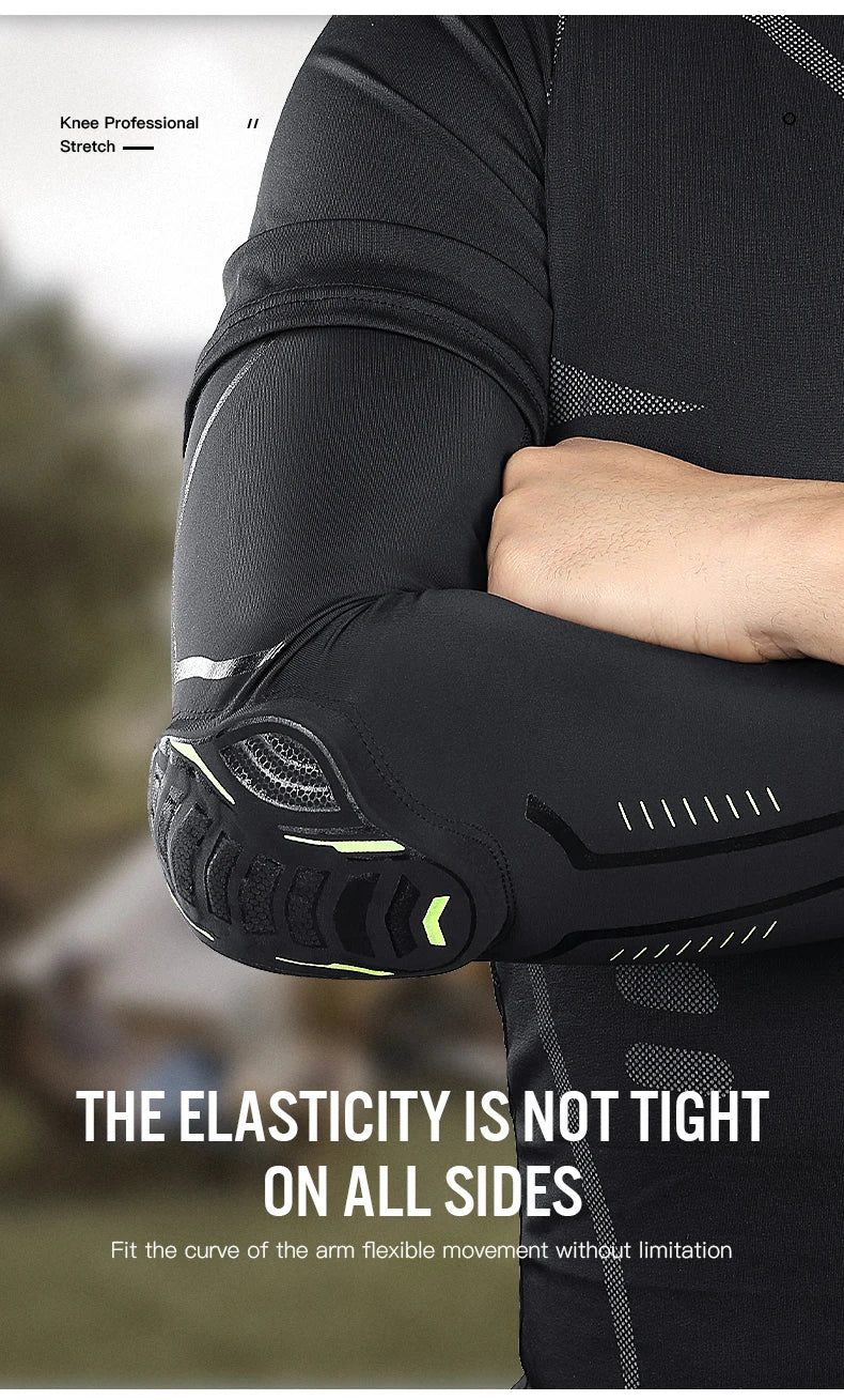 1 PCS Elastic Basketball Elbow and Arm Protectors Fitness Running and Cycling Sports Shock-absorbing Honeycomb Elbow Protectors