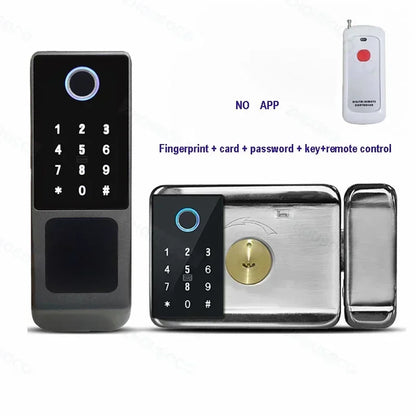 Tuya Wifi Waterproof Outdoor Smart Door Lock TTLock App Fingerprint Lock Card Code Remote Unlock Keyless Digital Electronic Lock