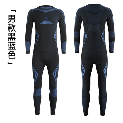 Men Women Ski Thermal Underwear Sets Quick Dry Functional Compression Tracksuit Tight Snowboarding Tops and Pants Adult