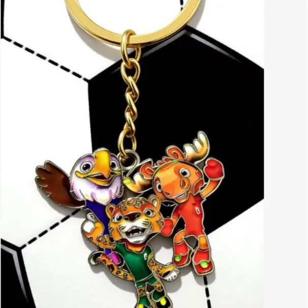 2026 FIFA World Cup Enamel Metal Keychain, UV Printed Soccer Key Ring, Football Fan Souvenir, Car Bag Pendant, Sports Gift
