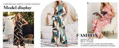Bohemian Leaf Print Holiday Pants Set Round Neck Elegant Temperament Summer Sleeveless Top And Pants Hawaii Vacation Womenswear