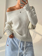 Women's Sweater New Solid Color Simple One Neck Pullover Spring and Autumn Women's Knitted Casual Sweater for Women