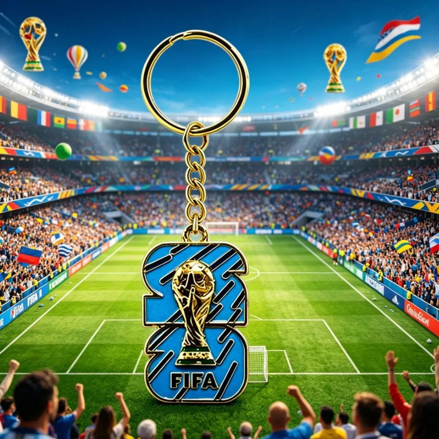 2026 FIFA World Cup Enamel Metal Keychain, UV Printed Soccer Key Ring, Football Fan Souvenir, Car Bag Pendant, Sports Gift