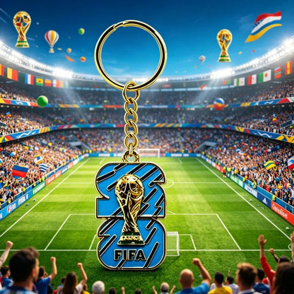 2026 FIFA World Cup Enamel Metal Keychain, UV Printed Soccer Key Ring, Football Fan Souvenir, Car Bag Pendant, Sports Gift