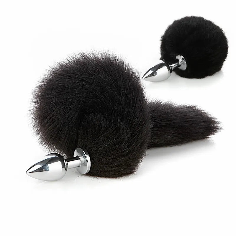 Exotic Anue Plug Toys with Separable Fox Tail Metal Butt Plug for Couple Women Anal Games Rabbit Cosplay Special Accessories