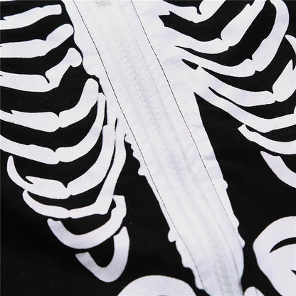Baby Skeleton Costume Romper Outfit Boys Scary Costume Hoodie Jumpsuit Infant Toddler Purim Halloween Party Horror Fancy Dress
