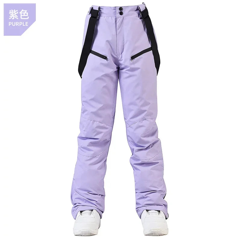 Women's and Men's Ski Pants Windproof Waterproof Snowboarding Pants Winter Outdoor Warm Snow Sports Pants Men Women Skiing