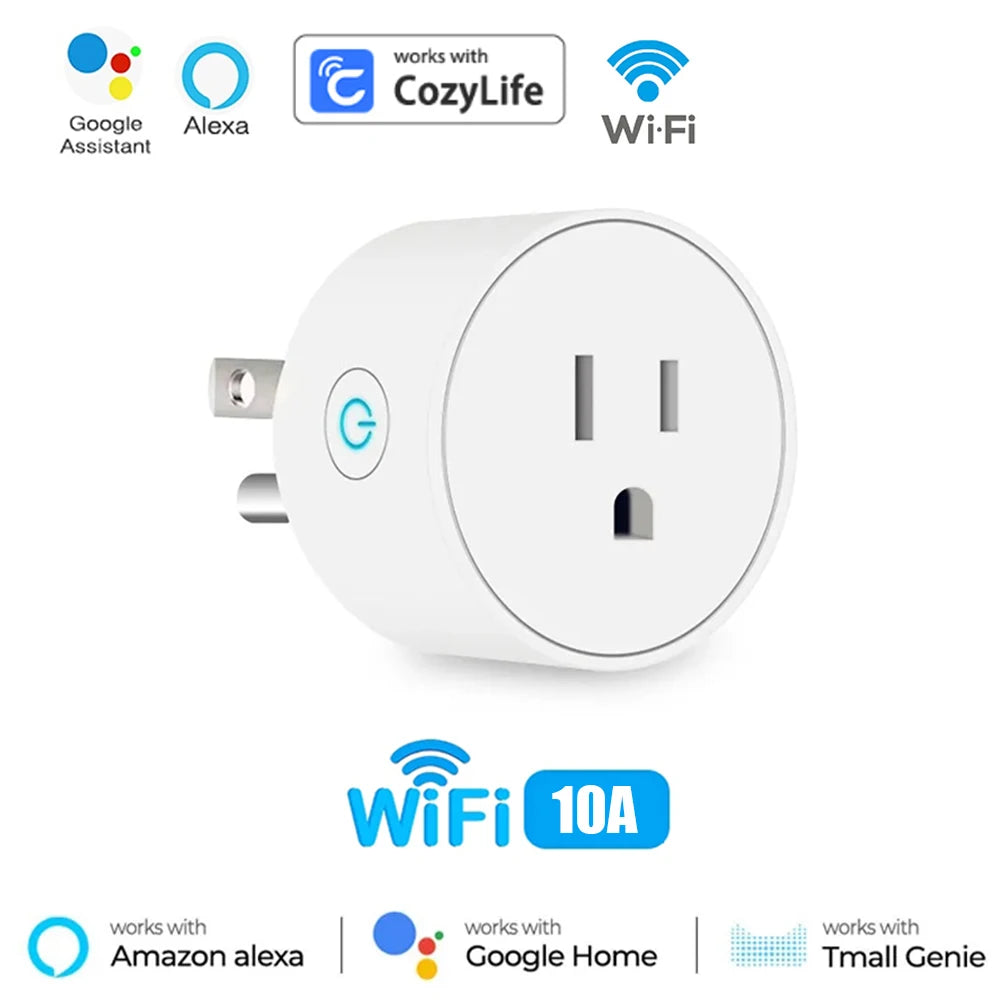 20A Wifi Smart Plug US Socket Wireless Switch Smart Home App Scene Linkage Support Alexa Google Home Voice Assitant Control Plug