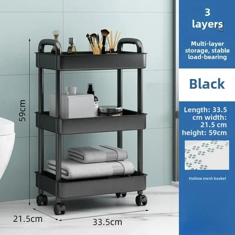 Multi-Layer Trolley Rack Kitchen Floor Bedroom Baby Snacks Mobile Bathroom Bathroom Storage Storage Rack