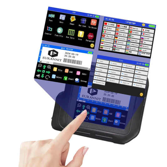 EURANNIT E98 0.5Inch Portable Mini Printer 2.8inch Touchscreen Inkjet Printer Expire Date QR Barcode Logo Label Printing Machine