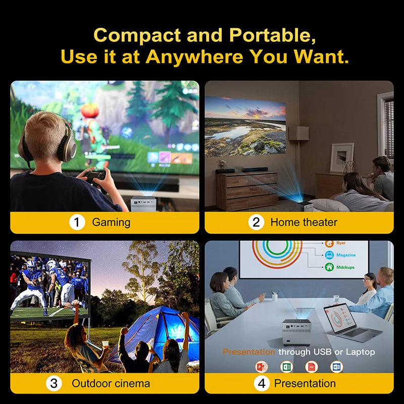 XNANO 300ANSI Projector 8K/4k WiFi 5G Voice Remote Portable Smart Movie Projector with LED Lighting BT5.0 Bulit-in More App