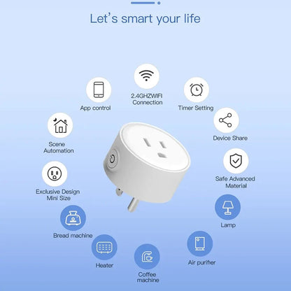 20A Wifi Smart Plug US Socket Wireless Switch Smart Home App Scene Linkage Support Alexa Google Home Voice Assitant Control Plug