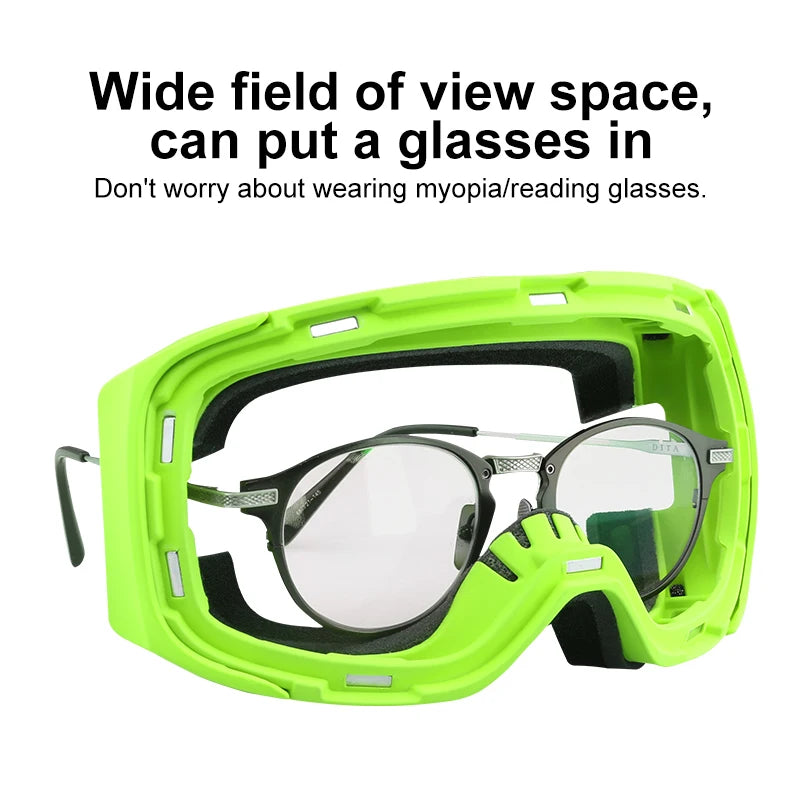 PHMAX Magnetic Ski Goggles UV400 Skiing Eyewear Anti-fog Lens Women Men Winter Outdoor Sports Mountain Snowboard Big Snow Goggle