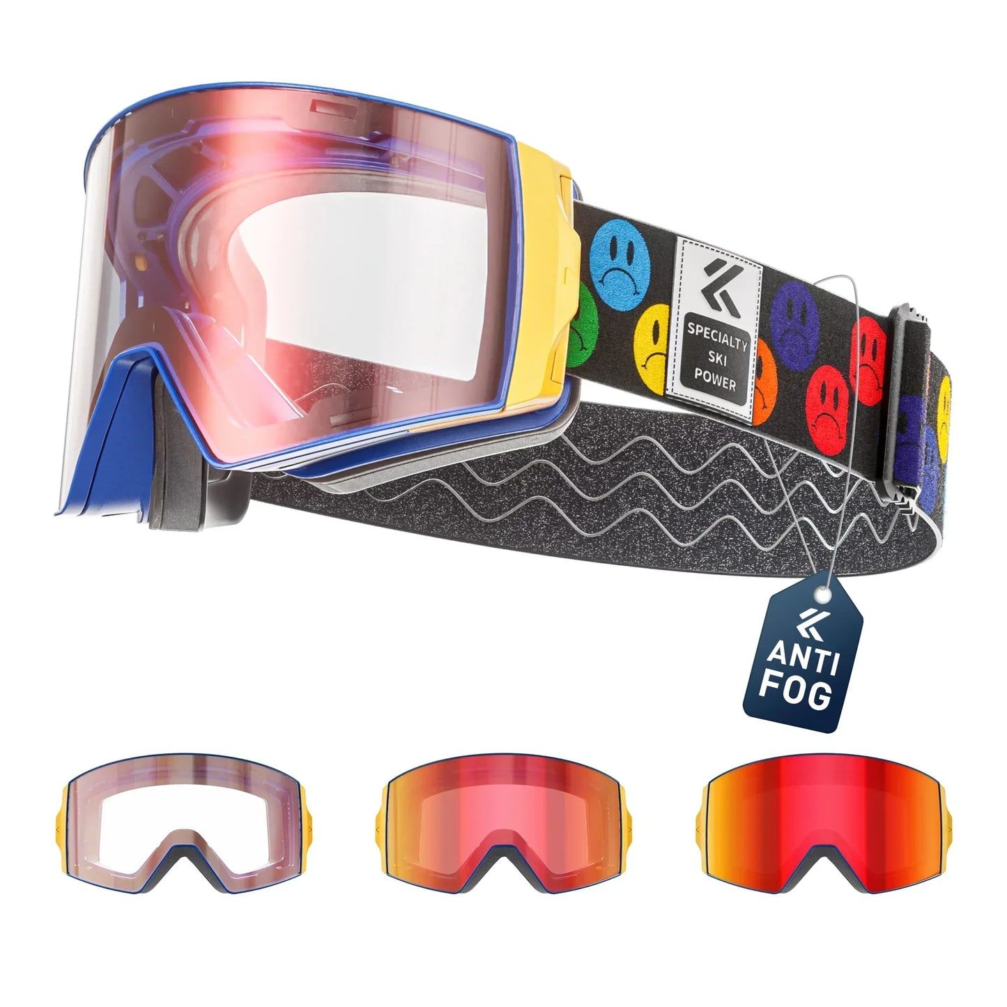 KAPVOE New Outdoor Photochromic Ski Goggles Winter Snow Sports for Unisex Snow Glasses UV400 Anti-fog Magnetic Snowboard Glasses