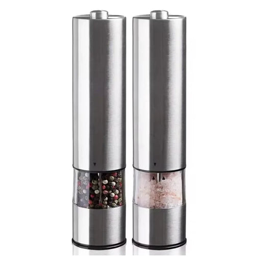 Stainless Steel And ABS Electric Salt Pepper Grinder Set Automatic Operation Spice Mill Charging And Battery Model for Kitchen