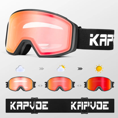 KAPVOE Outdoor Sports Ski Glasses Anti-fog High Definition Magnetic Lens UV400 Protection Ventilation Ski Glasses Man Woman
