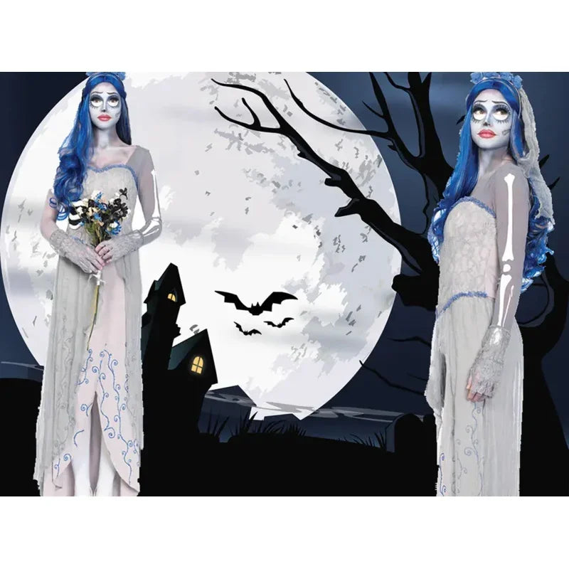 Dress for Female Devil Cosplay Party Devil Corpse Bride Costumes Halloween Women Scary Vampire Costume Clothes Witch Dresses \
