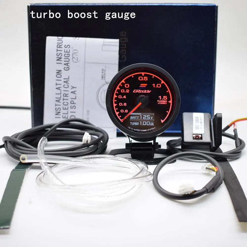 7 Color Car GReddi LCD Digital Display Turbo Boost Water Temp Oil Temp Oil Press Racing Meter Fuel Pressure Air Fuel Ratio Gauge