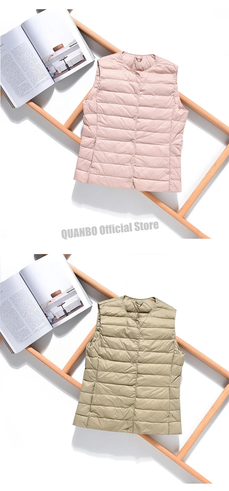 2025 New Women Sleeveless Puffer Jacket Spring Winter Female 90% White Duck Down Ultra Lightweight Packable Warm Down Liner Vest