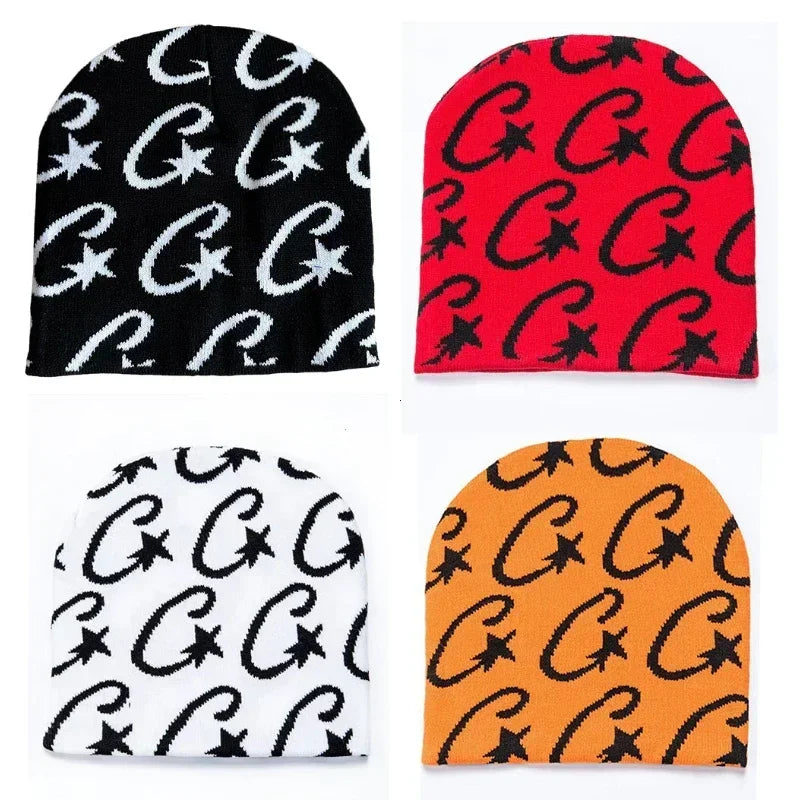Couple Knitted Caps Hip-hop Trendy Beanie Hat 2024 Letter Jacquard Women Male Winter Hot Girl Warm Knitted Hat Balaclava Beanies