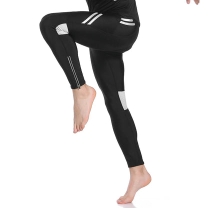 WOSAWE Men Cycling Tights Autumn Long Pants Shockproof Padded Tight Fitting MTB Bike Downhill Mountain Bicycle Leggings