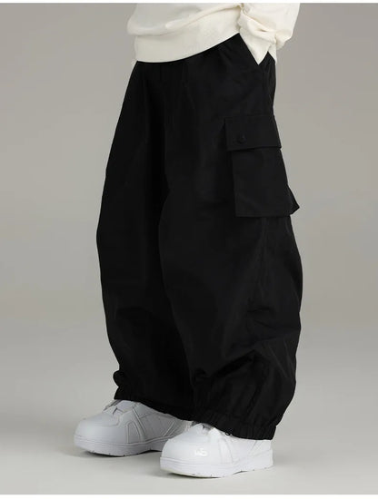 Ski Pants Elastic Waist Snowboard Wear Women Men Casual Solid Snow Pants Baggy Hip Hop Ski Clothing Loose Hipster Snow Trousers
