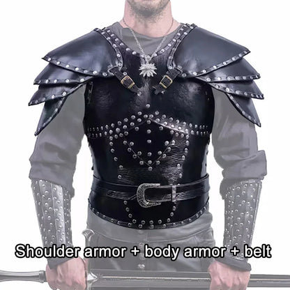 Medieval Viking Knight Shoulder Chest Armor Set Steampunk Breastplate Cuirass Gothic LARP Pauldrons Geralt Witch Cosplay Costume