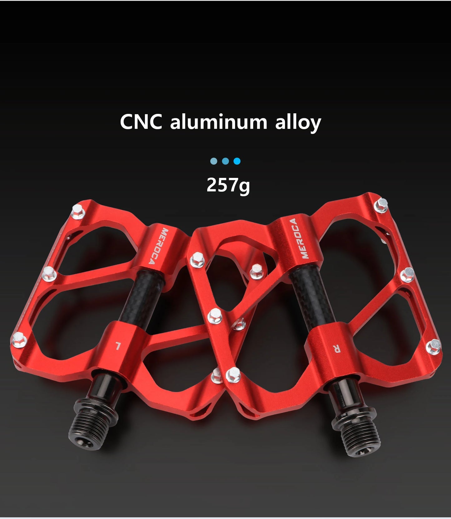 MEROCA Bicycle Pedal 3 Bearing Non-Slip Mtb Pedals Sealed Three Bearing Aluminum Alloy Mountain Bike Pedal Cycling Accessories