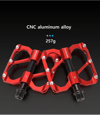 MEROCA Bicycle Pedal 3 Bearing Non-Slip Mtb Pedals Sealed Three Bearing Aluminum Alloy Mountain Bike Pedal Cycling Accessories