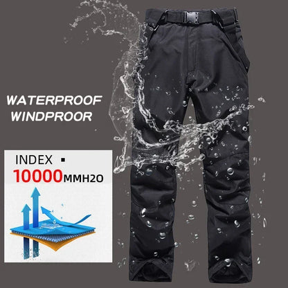 New Winter Ski Pants Men Outdoor Mountain Windproof Waterproof Ski Snowboard Pants Warm Snow Male Trousers Brand