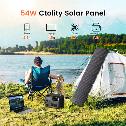 CTOLITY 54W Portable Solar Panel 20.5V Foldable Solar Charger for Power Bank Phone Laptop for Camping Hiking RV Trip Phone