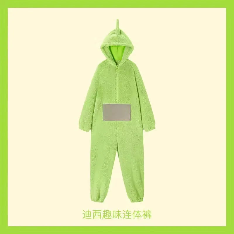 Adult Kids Costume Home 4 Colors Funny Tinky Winky Anime Tele baby tubbies Laa-Laa Po Soft Long Sleeves Piece Pajamas Costume