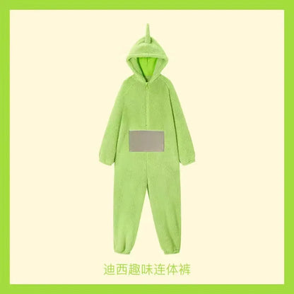 Adult Kids Costume Home 4 Colors Funny Tinky Winky Anime Tele baby tubbies Laa-Laa Po Soft Long Sleeves Piece Pajamas Costume
