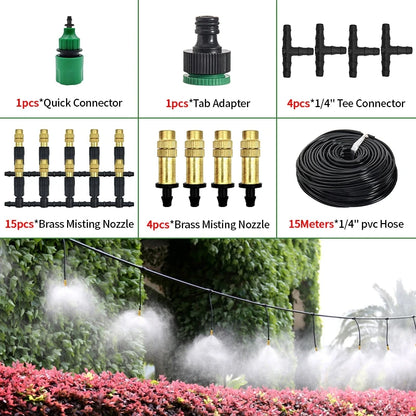 Automatic Sprayer System Patio Misting Cooling Adjustable Rotating Copper Atomizing Nozzle Nebulizer Sprinkler irrigation kit