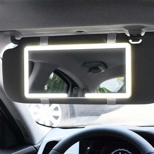 Car Sun Visor Vanity Mirror LED High-definition Vanity Mirror with 3 Light Modes Touch Screen Universal Car Vanity Mirror