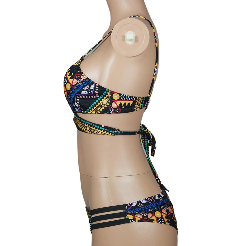 2026 Women Swimsuit Push Up Bathing Suit Women Bohemia Push-Up Padded Female Beach Swim Wear Bathing Suits Brazilian Bikini Set