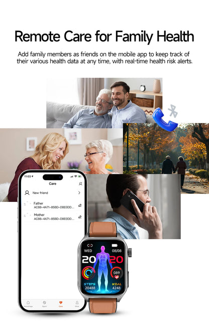 2025 New Mcro Phsical Examination 650nm Laser Therapy ECG Urci Acid Blood Fat Smart Watch Men Blood Pressure Heart Rate Bracelet