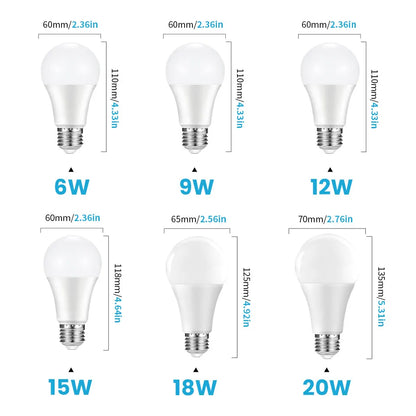 2pc LED Sensor Radar Light Bulb 6W 9W 12W 15W 18W 20W Smart LED Lamp E27 220V Motion Sensor Auto OFF/ON Cold Warm white for home