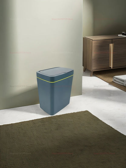 15L Non-Contact Smart Sensor Trash Can Automatic Bagging Electric Bathroom Kitchen Smart Waste Bin for Home Office White